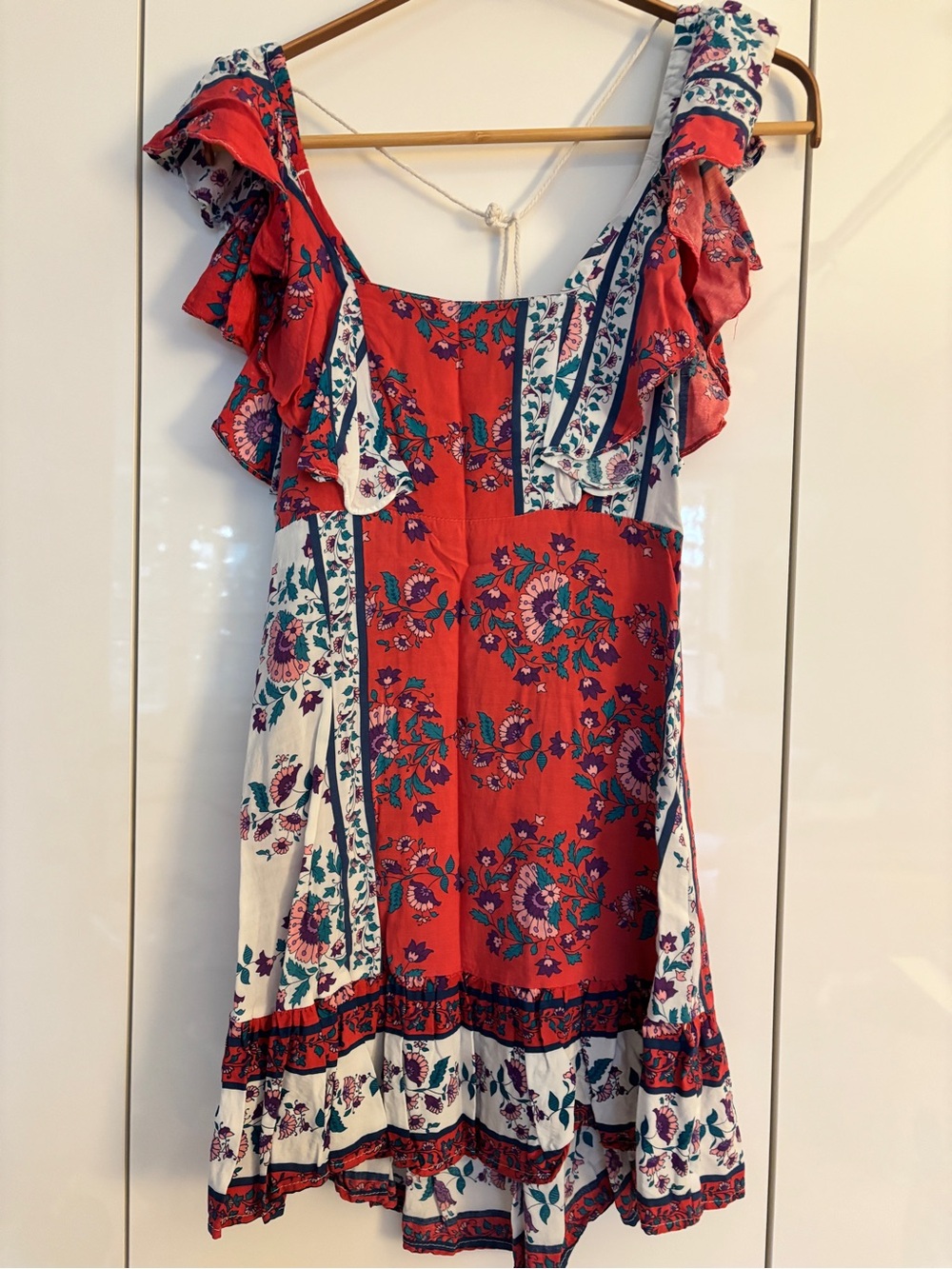Red Floral Ruffle Sundress